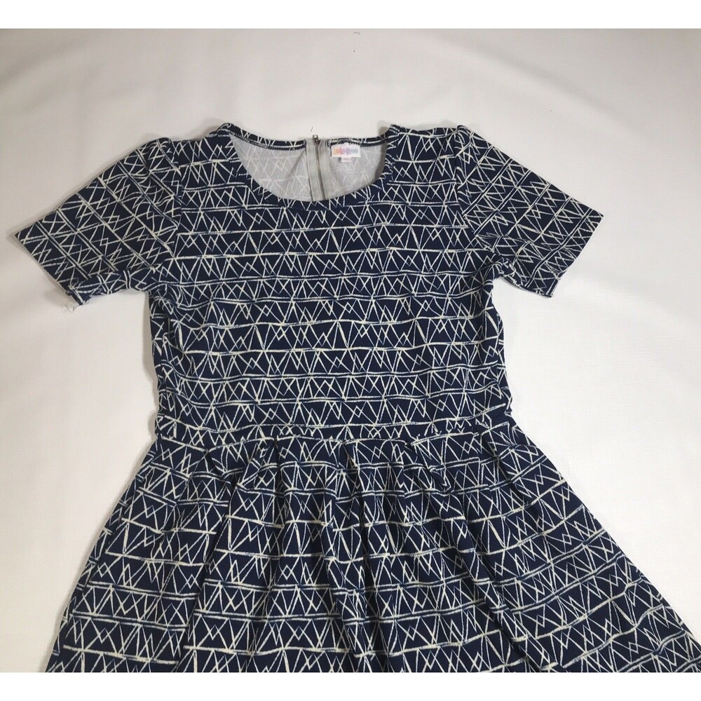 Navy Geometric Pattern Dress - Picture 3 of 8